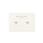 SPARK HEART SILVER STUDS - ARETES - Malandra Jewelry - FBA460-1EAR0001-PR