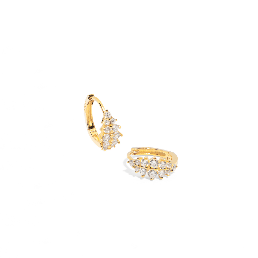 SPARKLING GOLDEN HOOPS - ARETES - Malandra Jewelry - ERA127 - 60246501696C