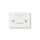 SPARKLING HEART STUDS - ARETES - Malandra Jewelry - ZWA74 - QX02215