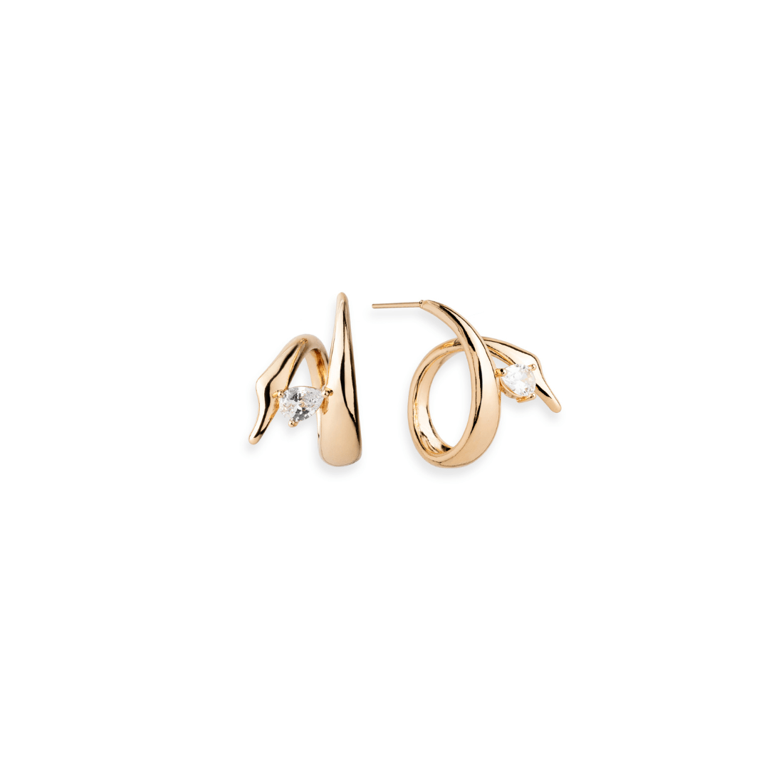SPIRAL GLIMMER EARRINGS - ARETES - Malandra Jewelry - FBA412 - JAR0083 - 14