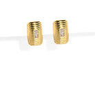 SQUARE STRIPED ESSENTIAL STUDS - ARETES - Malandra Jewelry - ICA516