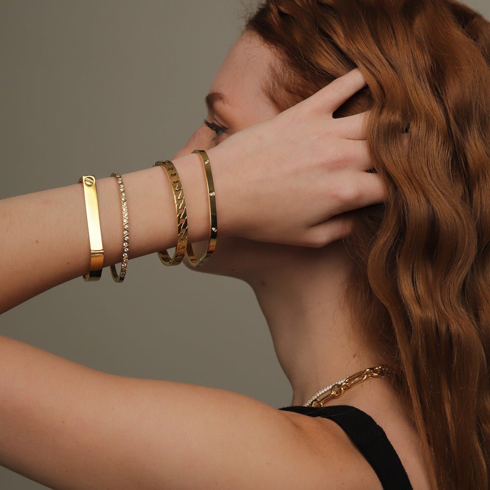 SQUARED GOLDEN SPARK BRACELET - PULSERAS - Malandra Jewelry - EMKP11 - B240