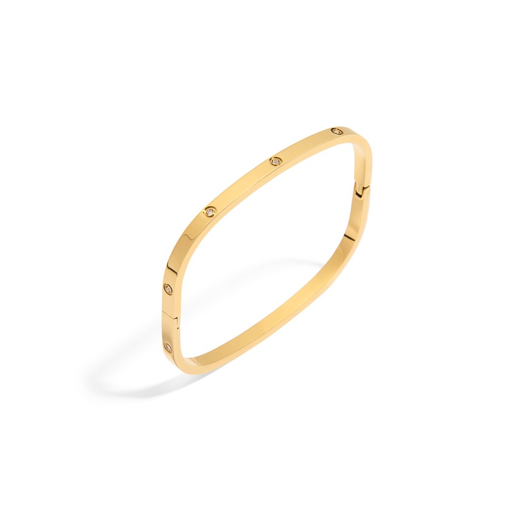 SQUARED GOLDEN SPARK BRACELET - PULSERAS - Malandra Jewelry - EMKP11 - B240