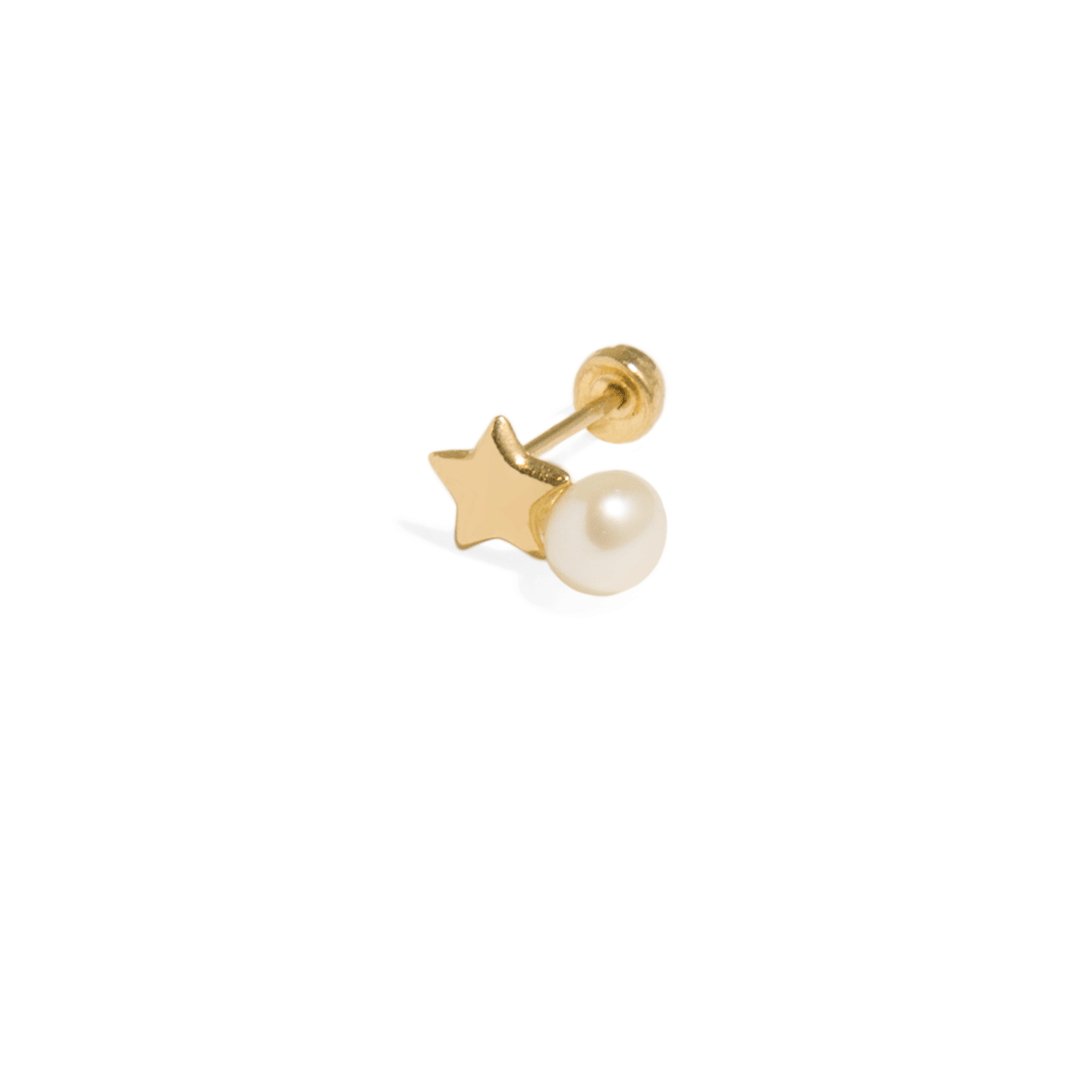 STARRY PEARL GOLD PIERCING - ARETES - Malandra Jewelry - KMA3 - 30260
