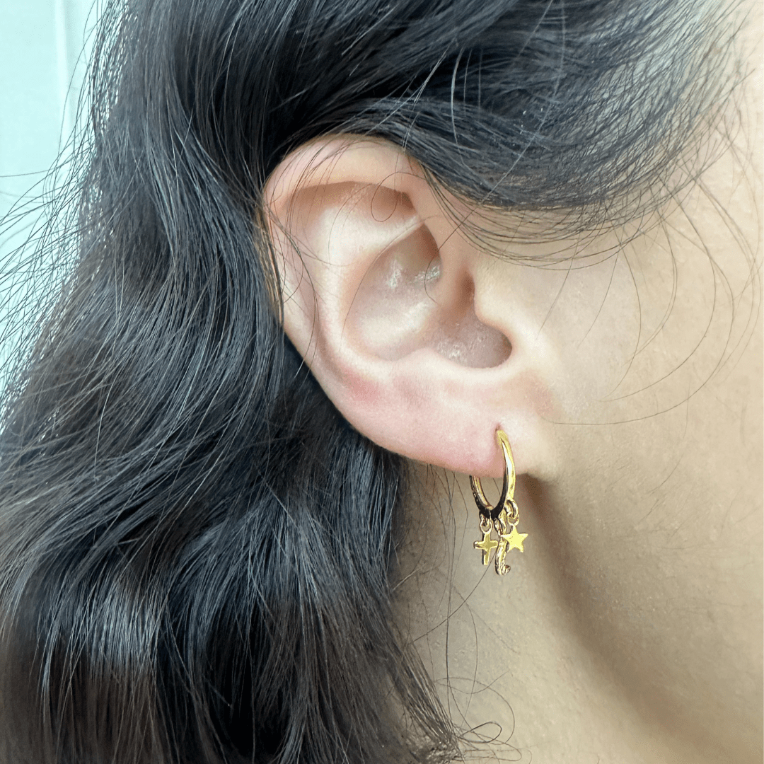 STELLAR MOON HOOPS - ARETES - Malandra Jewelry - ERA126 - 60207210012C