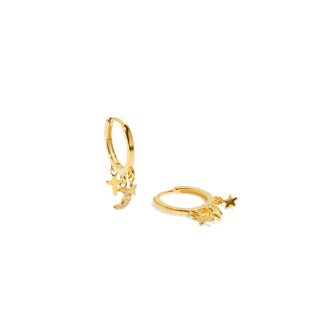STELLAR MOON HOOPS - ARETES - Malandra Jewelry - ERA126 - 60207210012C