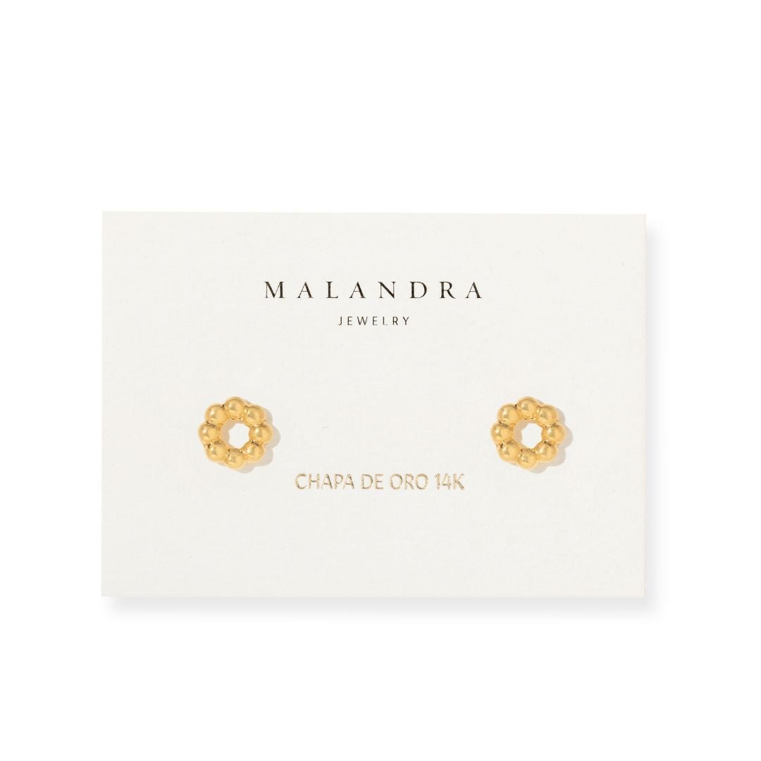 SUNBURST STUDS - ARETES - Malandra Jewelry - VCA282-3958