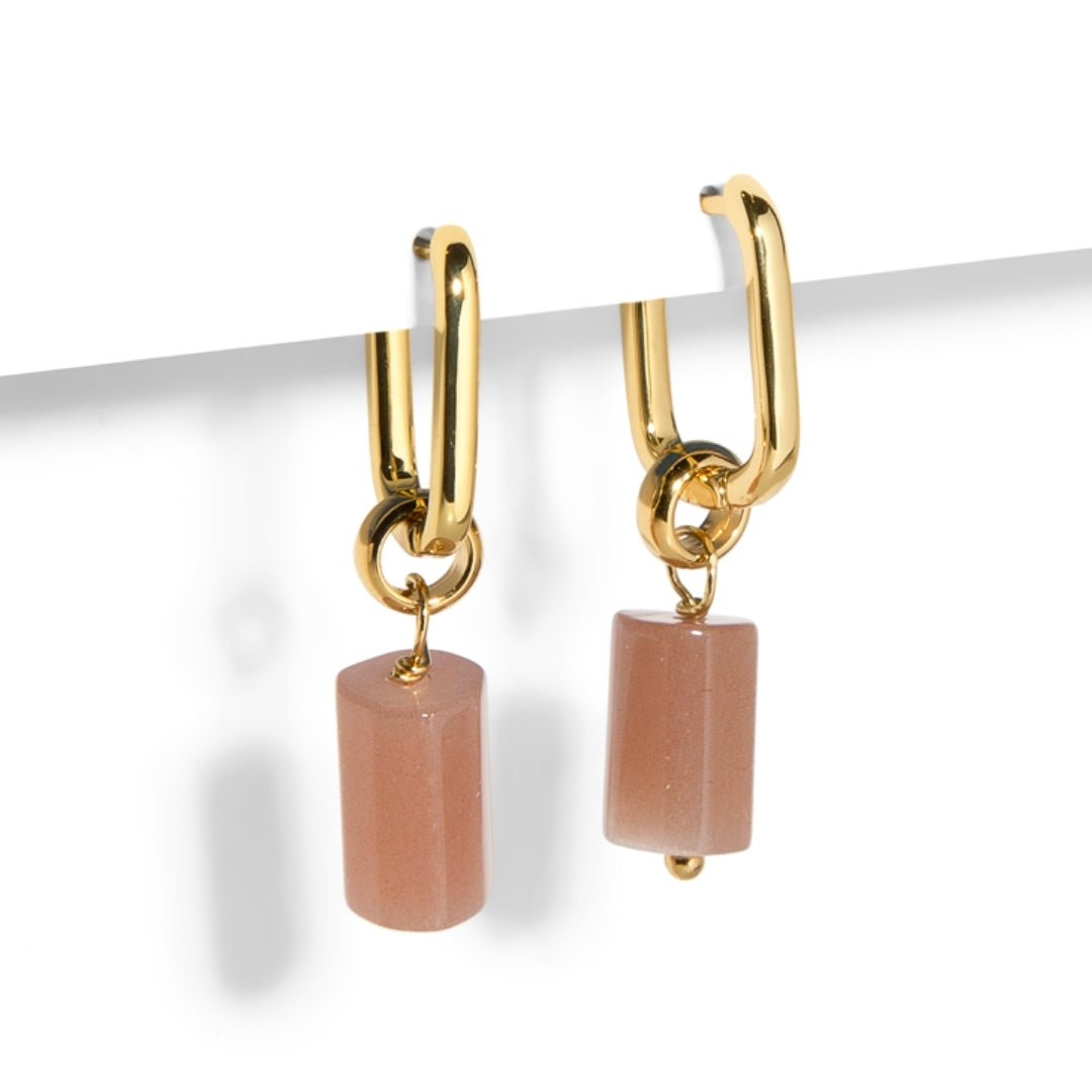 SUNSTONE AURA EARRINGS - ARETES - Malandra Jewelry - TA1622