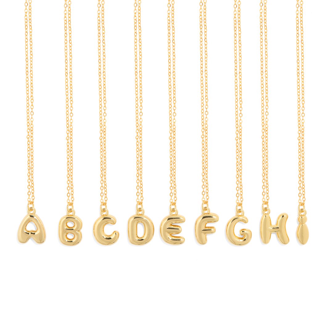 SWEET GOLDEN BALLOON LETTER NECKLACE - COLLARES - Malandra Jewelry - TC1734.A