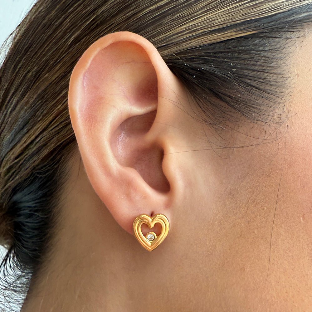SWEET HEART EARRINGS - ARETES - Malandra Jewelry - VCA230 - 4000