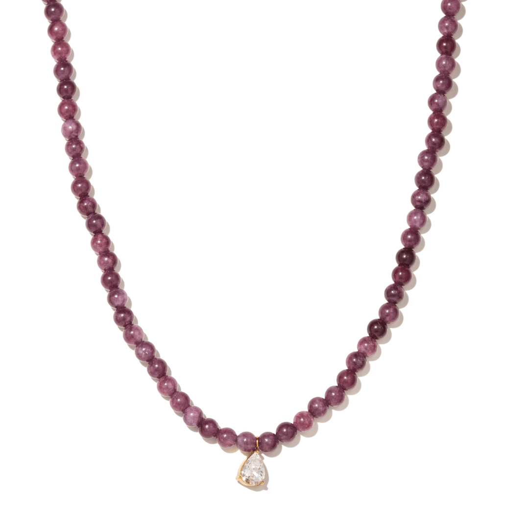 Taro Lepidolite Gaia Necklace - COLLARES - Malandra Jewelry - TC2791