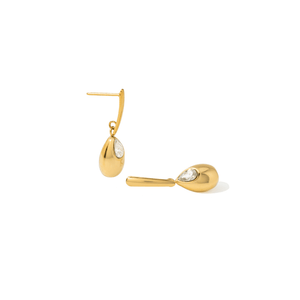 TEARDROP GLEAM EARRINGS - ARETES - Malandra Jewelry - EUWA362-JDE0311118