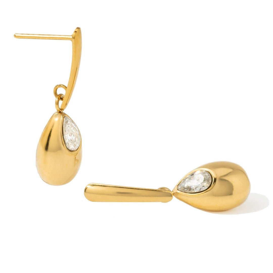 TEARDROP GLEAM EARRINGS l - ARETES - Malandra Jewelry - AA1568-T88794 / JDE0311118
