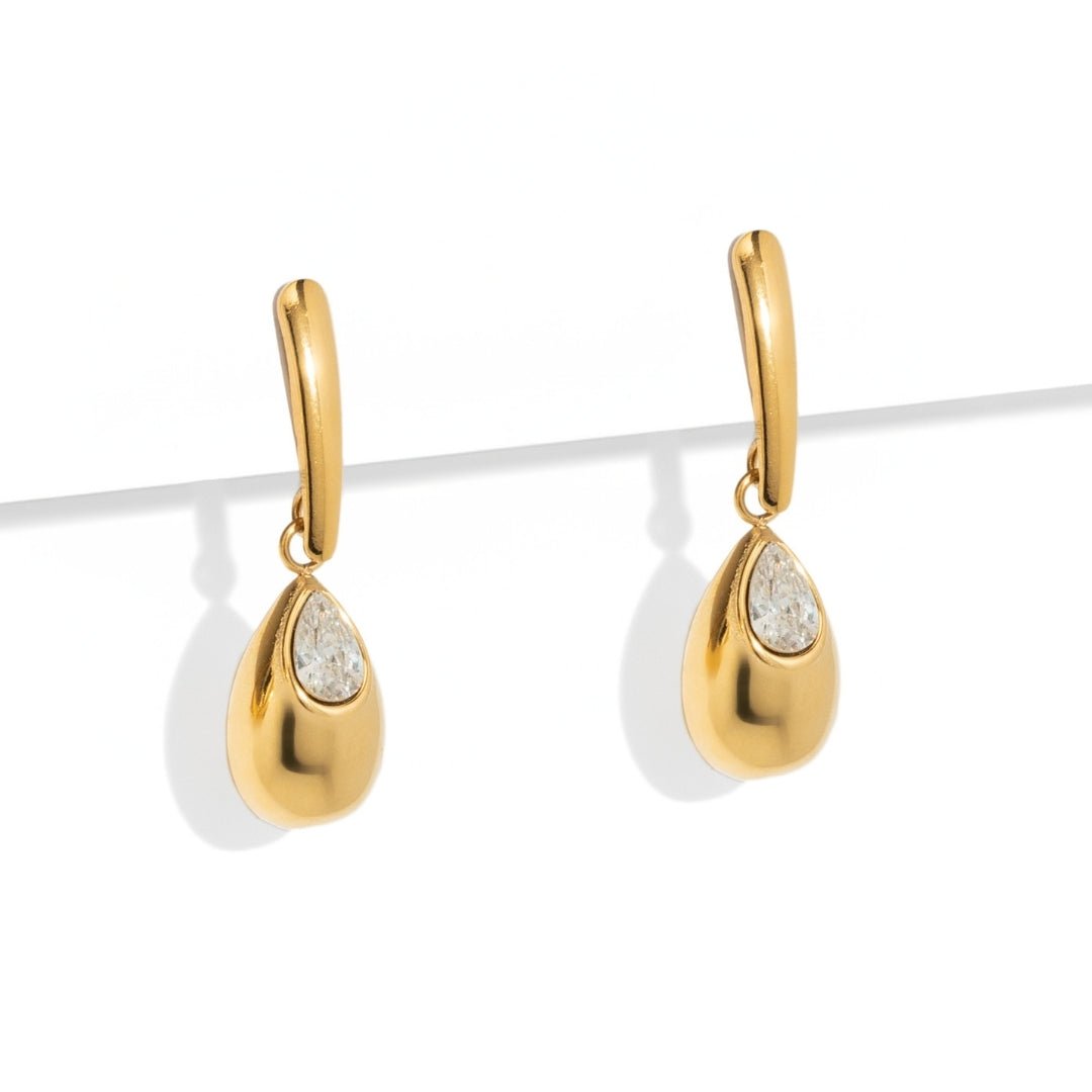 TEARDROP GLEAM EARRINGS l - ARETES - Malandra Jewelry - AA1568-T88794 / JDE0311118
