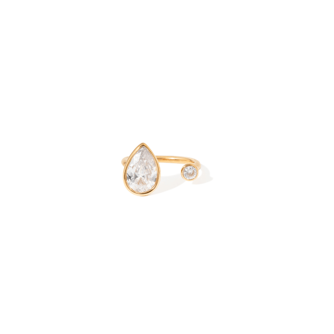 TEARDROP & ROUND RING - ANILLOS - Malandra Jewelry - EUWR412-JDR0112206