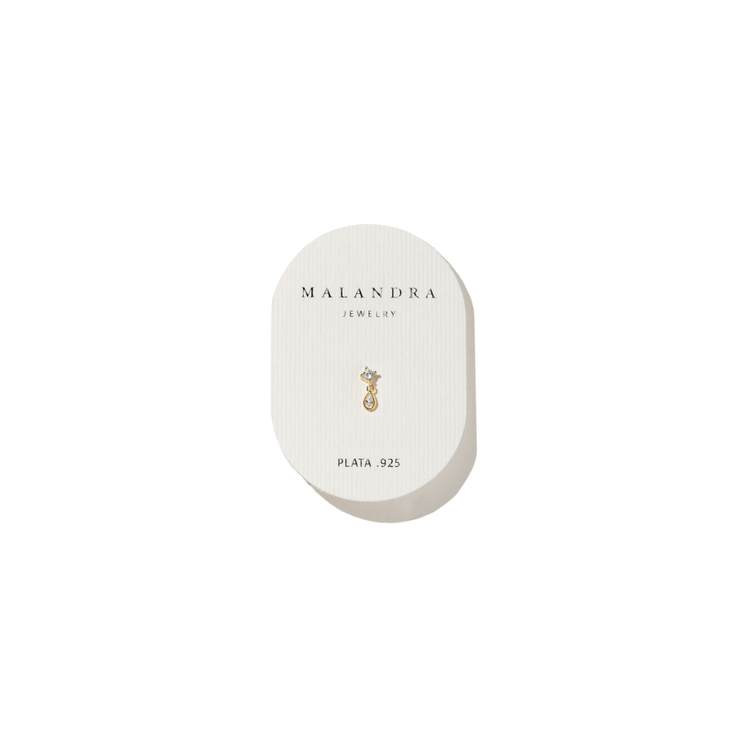 TEARDROP SPARK PIERCING - ARETES - Malandra Jewelry - ERA149 - 60240794087C - 4