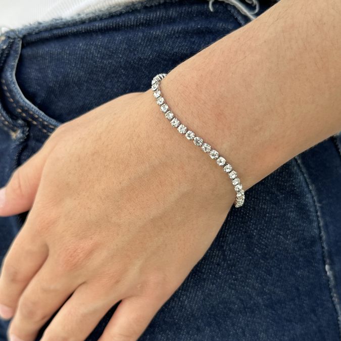 TENNIS SILVER ICON BRACELET - PULSERAS - Malandra Jewelry - EUWP251.P-EUWP251-DZJDB202506235NINA SILVER