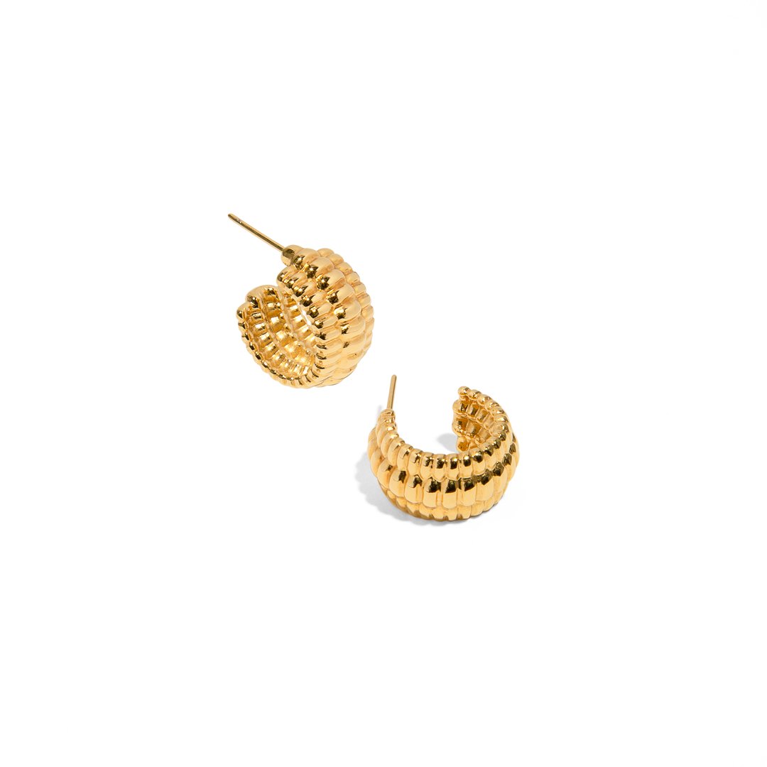 TERNA GOLDEN HOOPS - ARETES - Malandra Jewelry - VCA210 - 3141