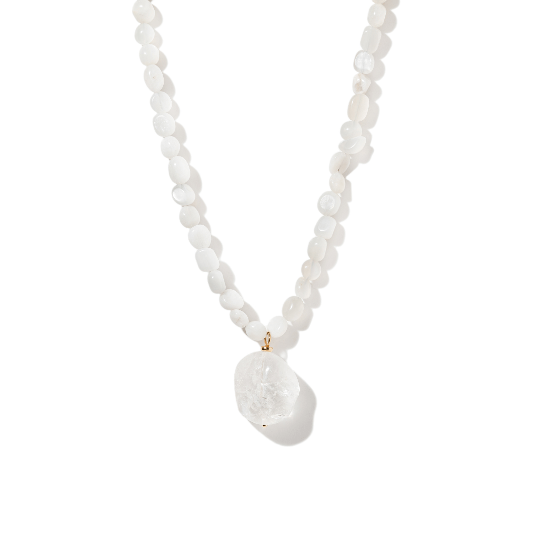 TERRA MOON & QUARTZ NECKLACE - COLLARES - Malandra Jewelry - TC2070