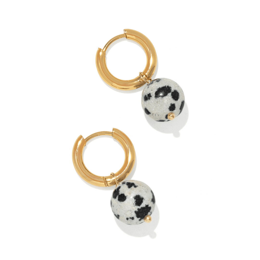 Terrazzo Jasper Hoops - ARETES - Malandra Jewelry - TA2739