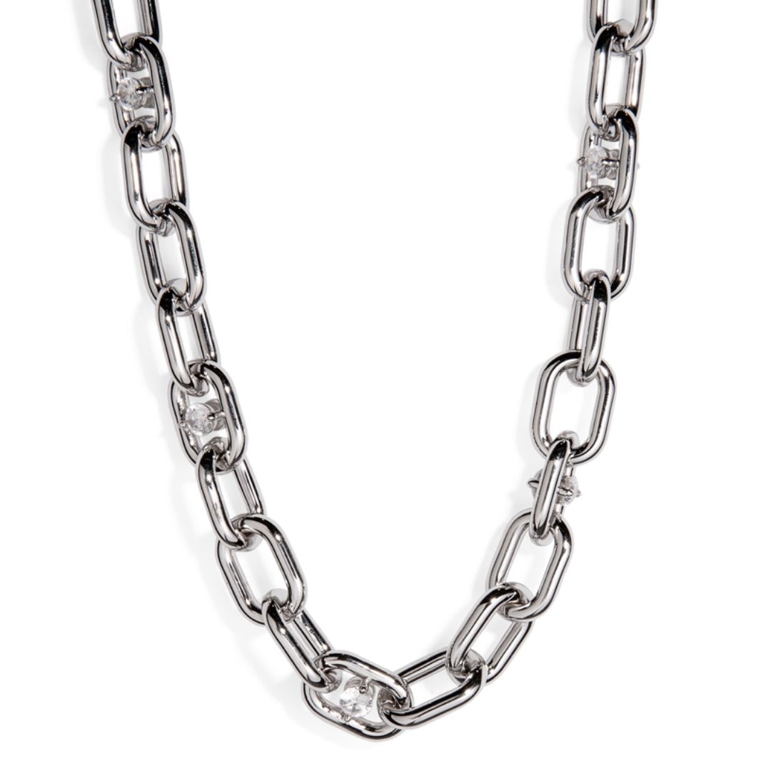 THE ESSENTIAL SILVER LINK NECKLACE - COLLARES - Malandra Jewelry - ICC441.P