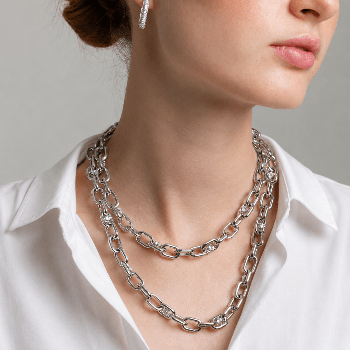 THE ESSENTIAL SILVER LINK NECKLACE - COLLARES - Malandra Jewelry - ICC441.P