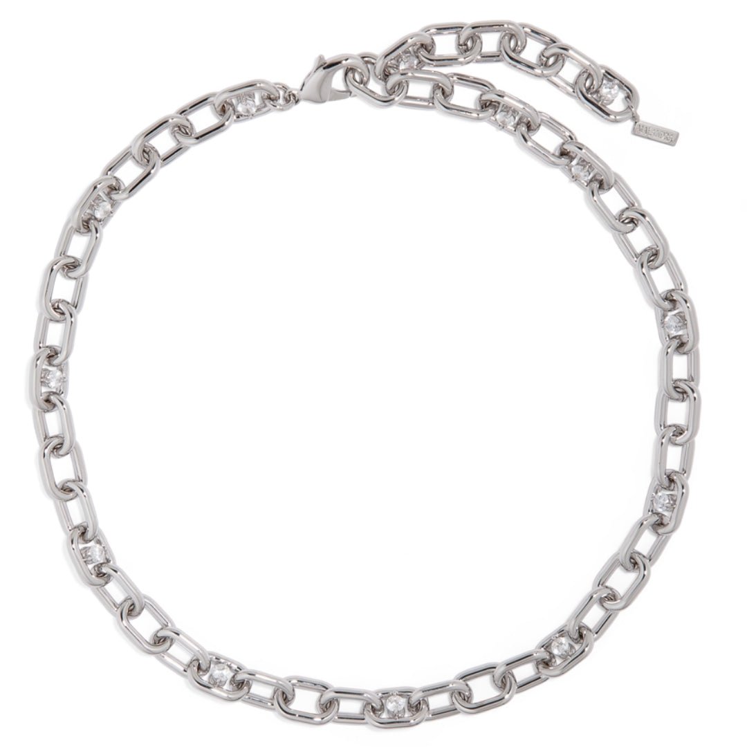THE ESSENTIAL SILVER LINK NECKLACE - COLLARES - Malandra Jewelry - ICC441.P