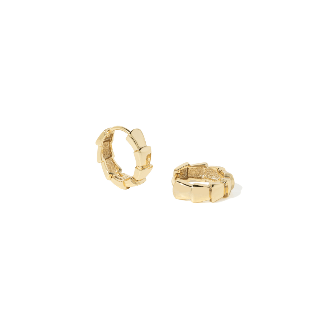 THE GOLD TEXTURED HOOPS - ARETES - Malandra Jewelry - ZWA111-QX06472
