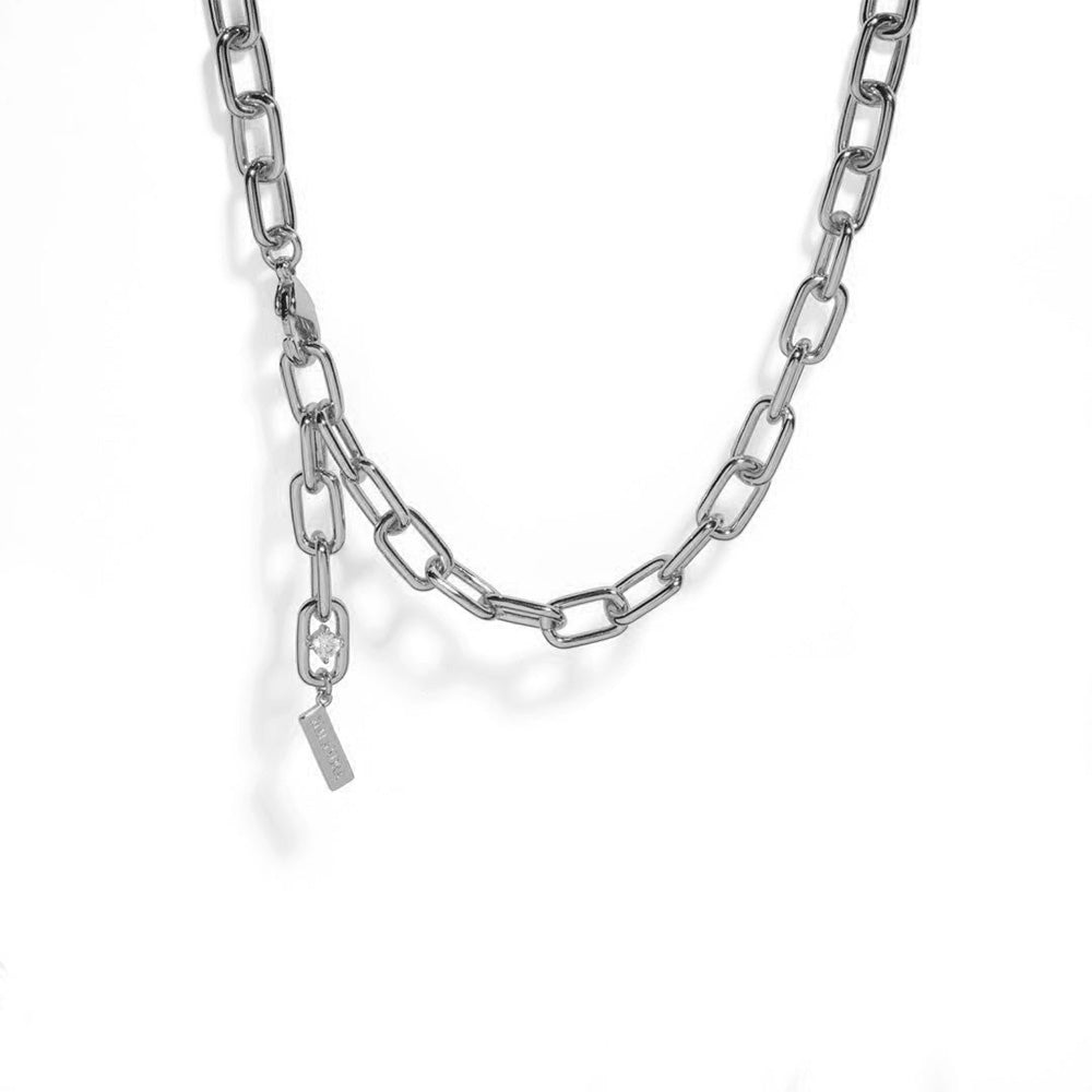 THE LINK LARGE SILVER NECKLACE - COLLARES - Malandra Jewelry - ICC413.P