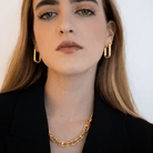 THE LINKS LARGE HOOPS - ARETES - Malandra Jewelry - ICA438