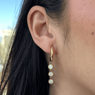 THREE DROP SPARKLE HOOPS - ARETES - Malandra Jewelry - EUWA385-JDE0311184