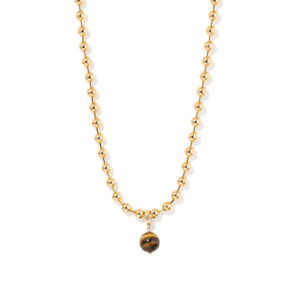 TIGER EYE BEADED NECKLACE - COLLARES - Malandra Jewelry - TC2290 / EYHC13