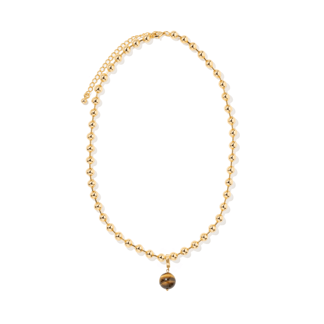 TIGER EYE BEADED NECKLACE - COLLARES - Malandra Jewelry - TC2290 / EYHC13