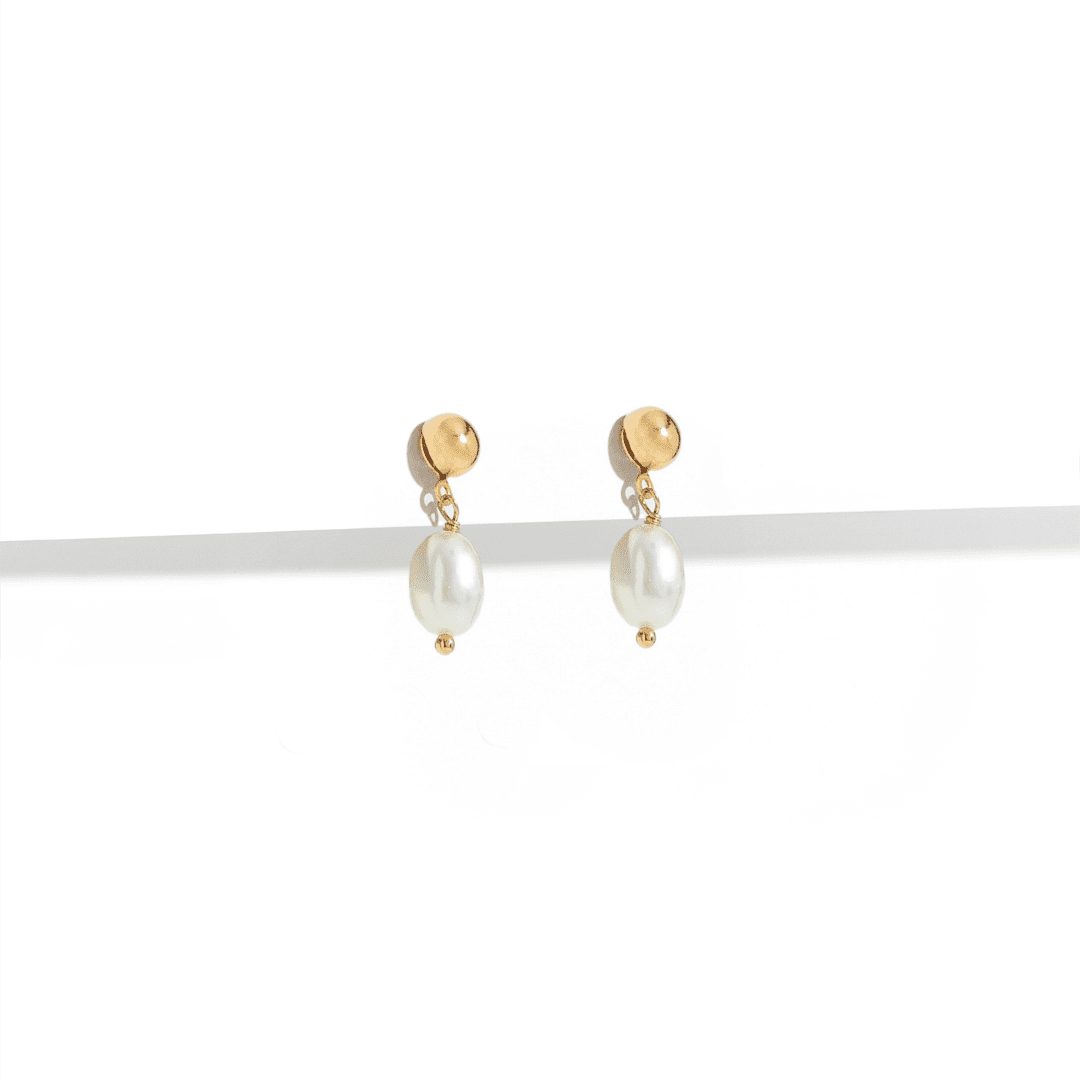 TIMELESS PEARL GOLD EARRINGS - ARETES - Malandra Jewelry - TA2194
