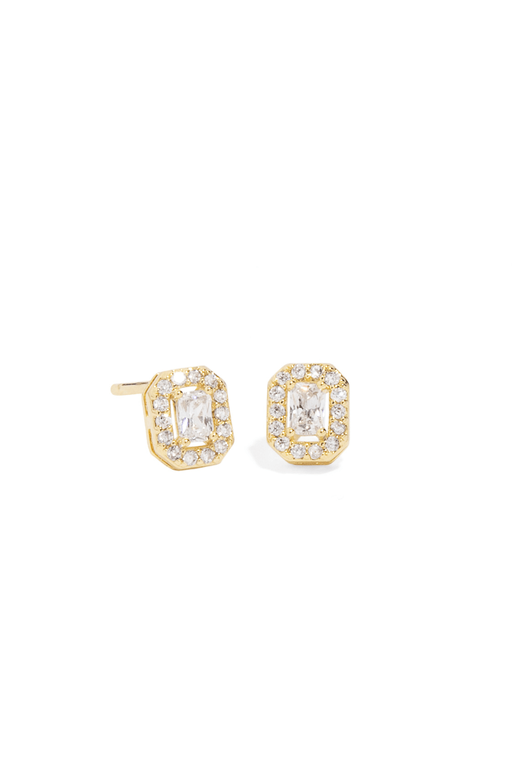 TINY CRYSTAL GLIMMER STUDS - ARETES - Malandra Jewelry - ZWA42 - QX00878Y