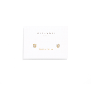 TINY CRYSTAL GLIMMER STUDS - ARETES - Malandra Jewelry - ZWA42 - QX00878Y