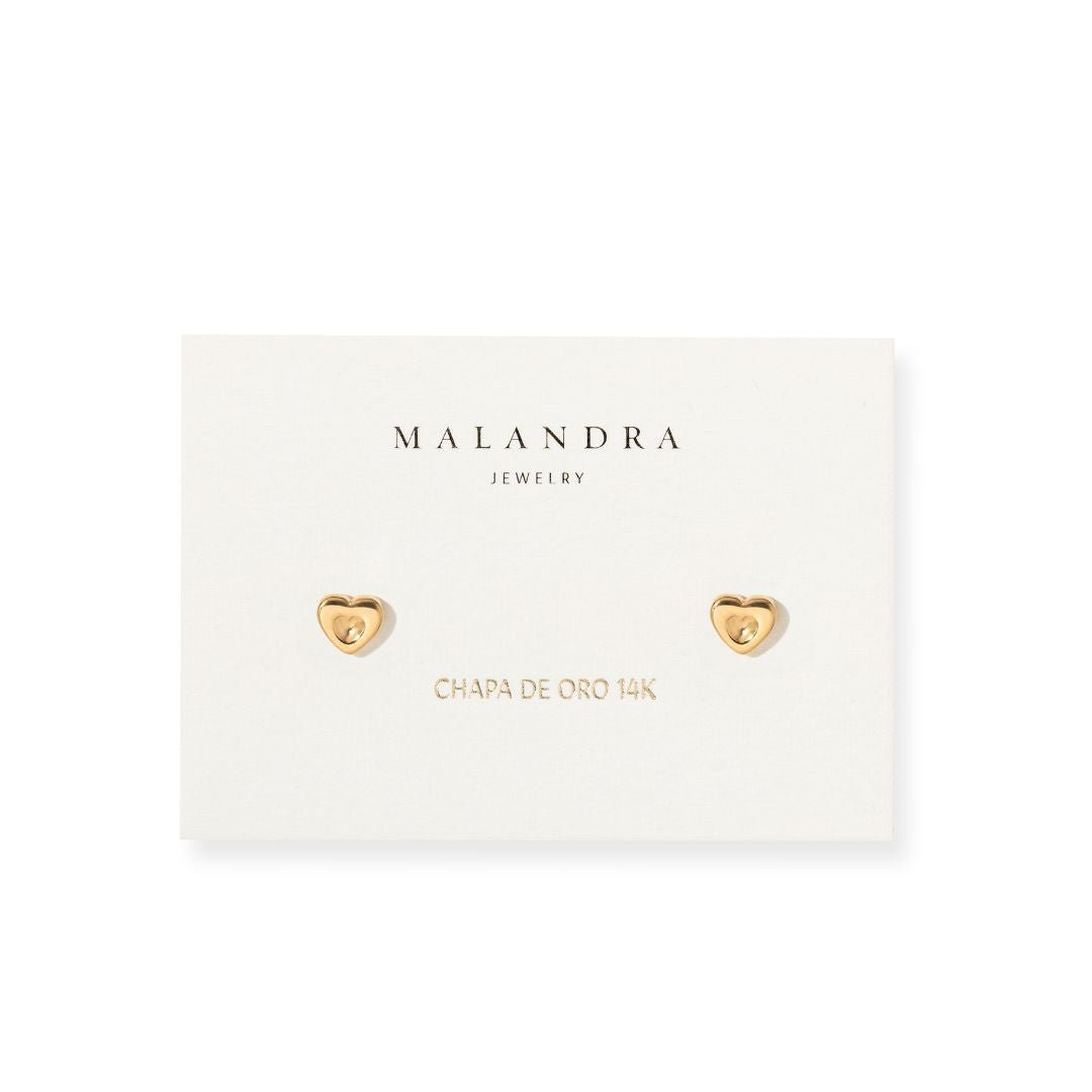 TINY LOVE STUDS - ARETES - Malandra Jewelry - VCA270-4040