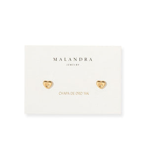 TINY LOVE STUDS - ARETES - Malandra Jewelry - VCA270-4040