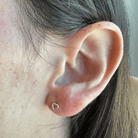 TINY PINK HEART STUDS - ARETES - Malandra Jewelry - ZWA28.R - QX00861YX