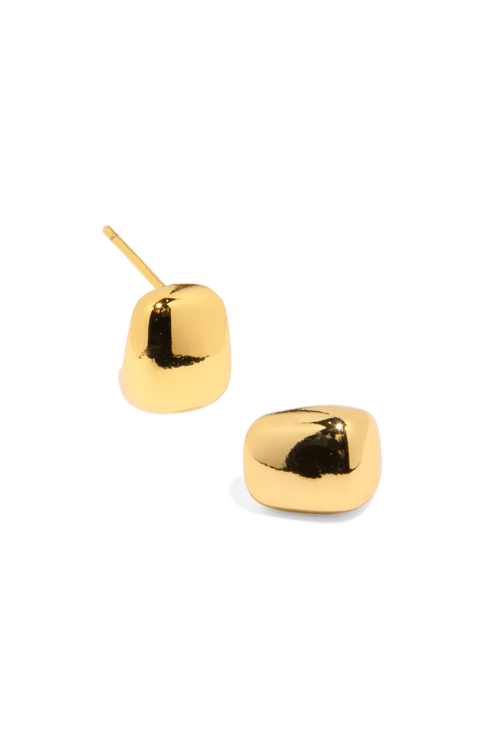 TINY SQUARE GOLD EARRINGS - ARETES - Malandra Jewelry - ZWA12 - QX02740Y