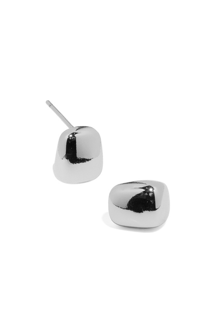 TINY SQUARE SILVER EARRINGS - ARETES - Malandra Jewelry - ZWA12.P - QX02740Y