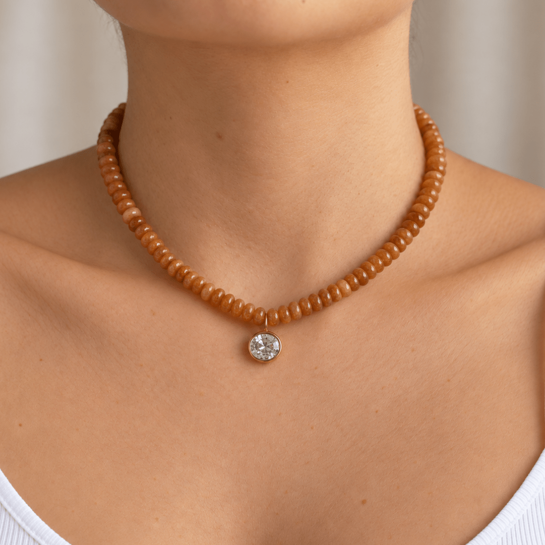 Toffee Jasper Gaia Necklace - COLLARES - Malandra Jewelry - TC2751