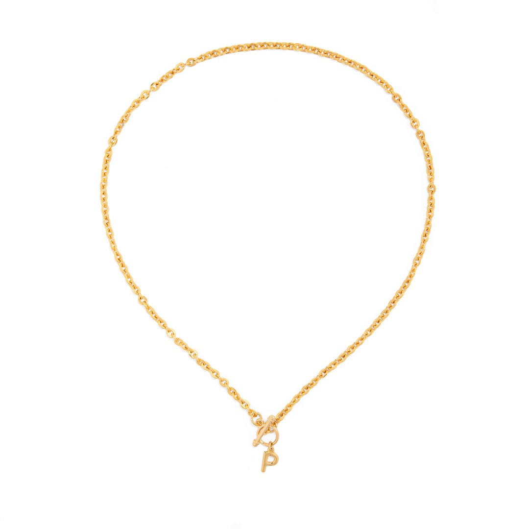 TOGGLE LETTER GOLDEN NECKLACE - COLLARES - Malandra Jewelry - TC1717.A