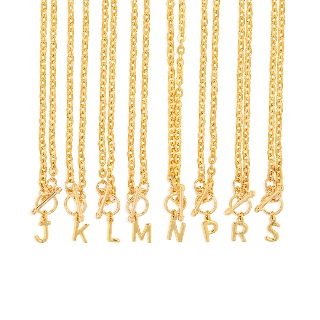 TOGGLE LETTER GOLDEN NECKLACE - COLLARES - Malandra Jewelry - TC1717.A