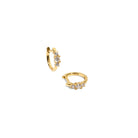 TRI GOLDEN SERENA SPARK HUGGIES - ARETES - Malandra Jewelry - EA5921 - 60209059000C