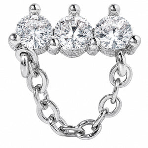 TRINITY CHAIN SILVER PIERCING - ARETES - Malandra Jewelry - ZTA32.P-EGD1820