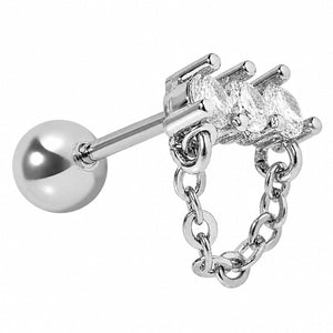 TRINITY CHAIN SILVER PIERCING - ARETES - Malandra Jewelry - ZTA32.P-EGD1820
