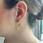 TRIPLE GOLDEN HOOPS - ARETES - Malandra Jewelry - AA1381 - B62498