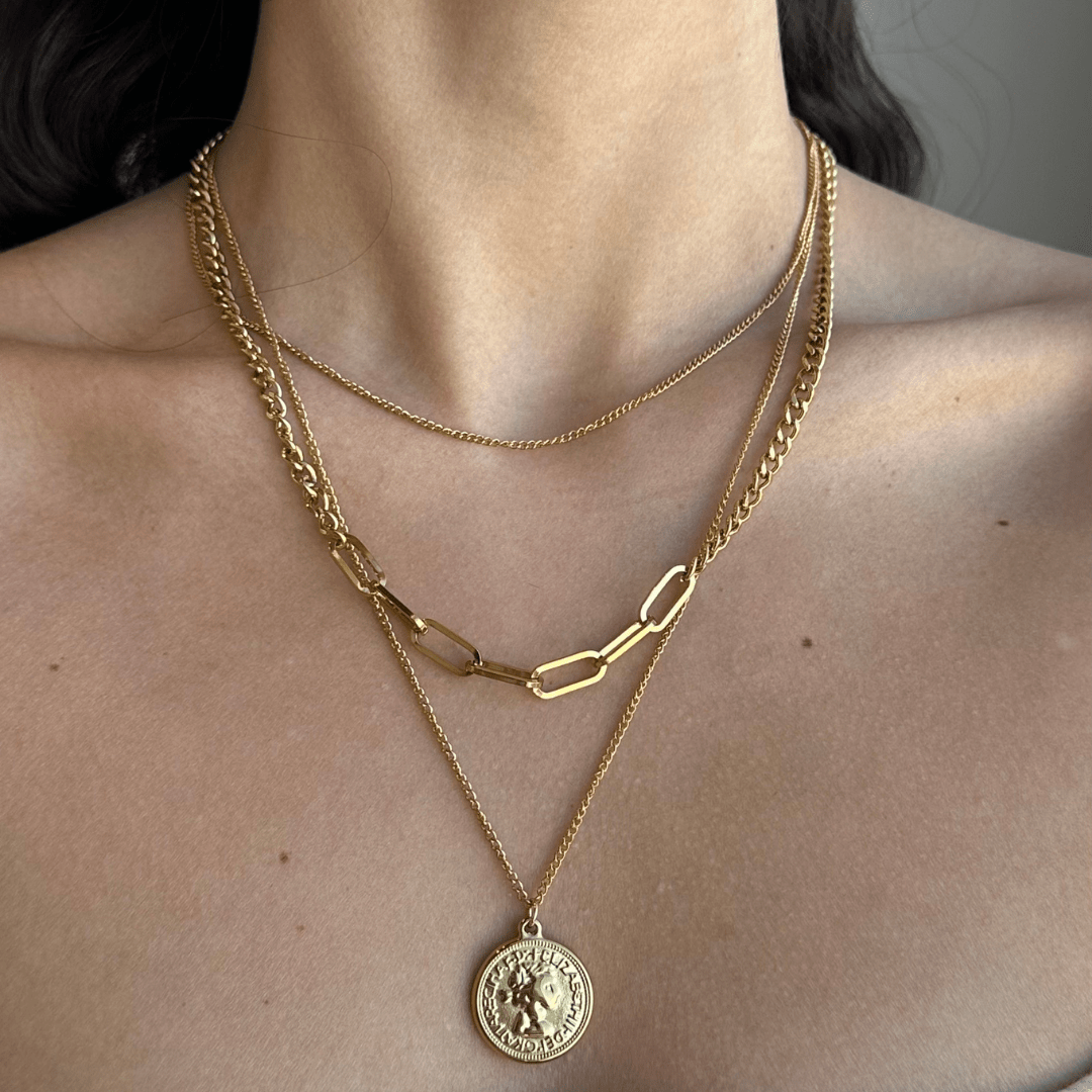 TRIPLE LUXE CHAIN NECKLACE - COLLARES - Malandra Jewelry - EUWC150 - JDN2407006