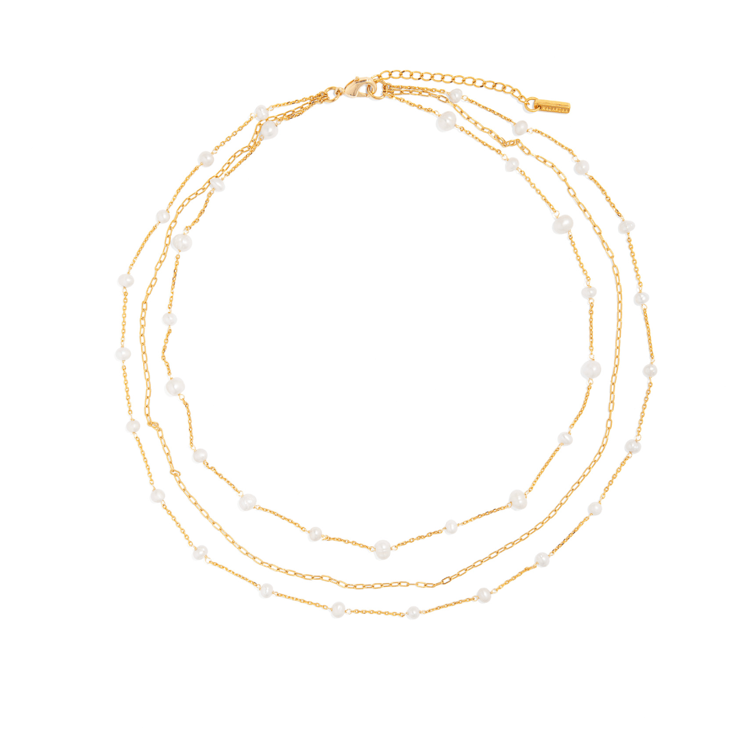 TRIPLE PEARL DREAM NECKLACE - COLLARES - Malandra Jewelry - TC1925